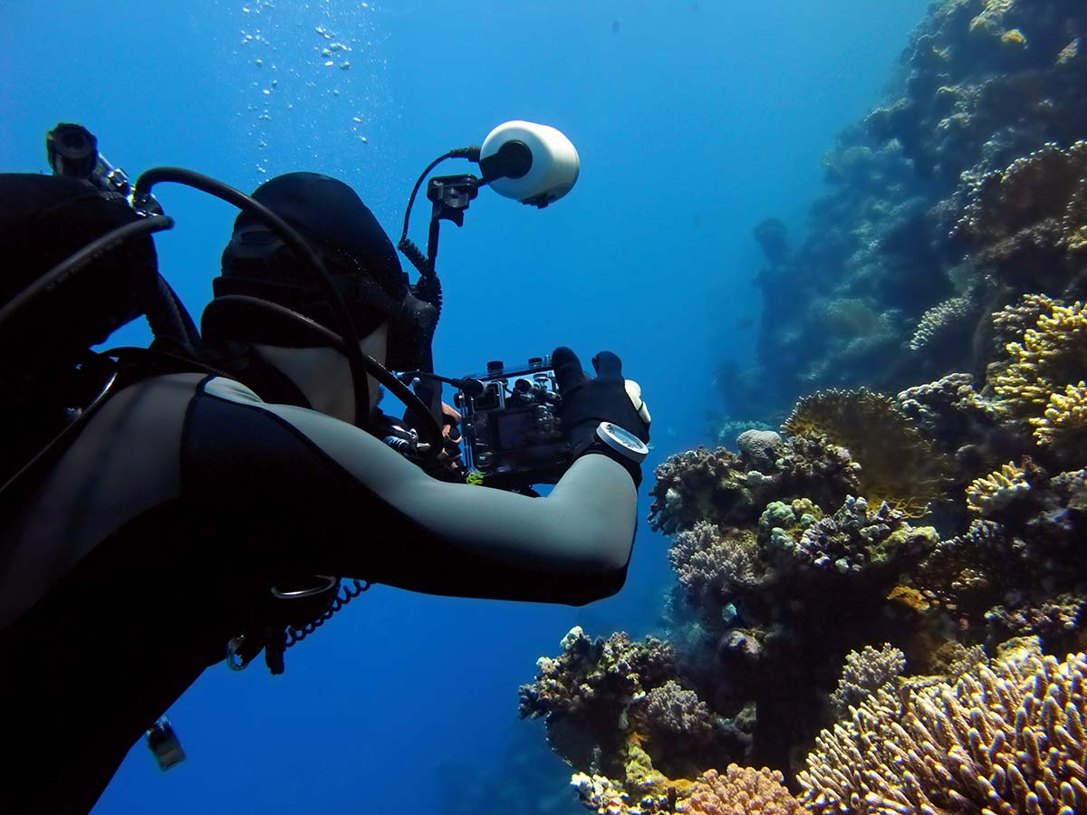 underwater camera scuba diver